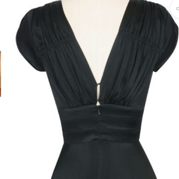 Trashy Diva 1940s Black Satin Dress NWOT Repost - Picture 3 of 7